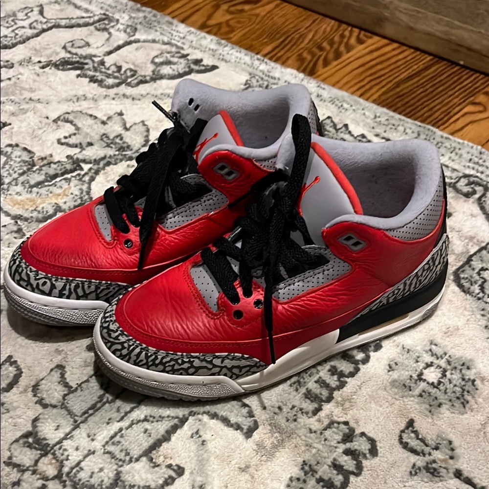 Jordan Red and Gray Sneakers with Iconic Design